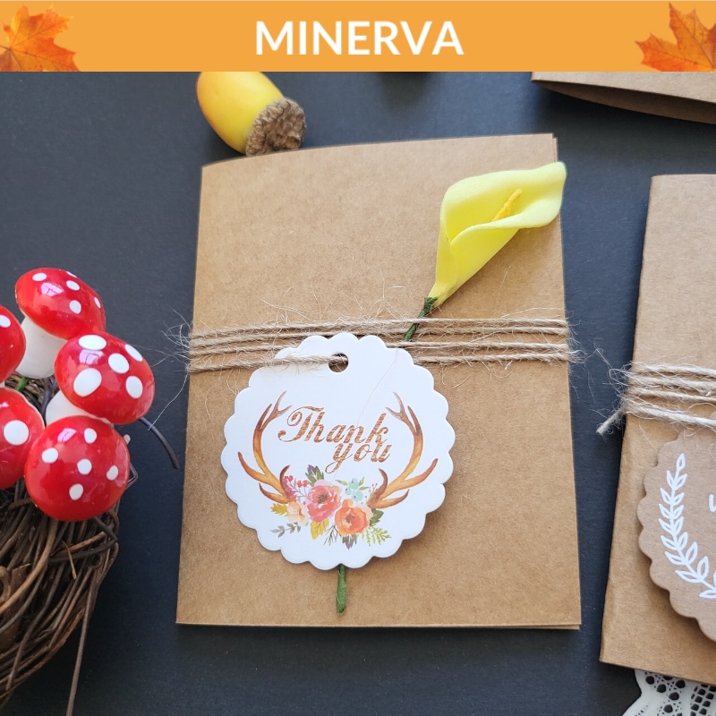 Thiệp gấp hoa kèm tag lời chúc 9x7.5cm HM010 - thiệp chúc mừng ngày lễ tình nhân , valentine , 8/3