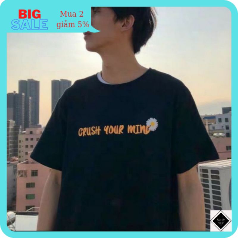 ÁO THUN BÔNG CÚC 3D FROM RỘNG UNISEX NAM NỮ