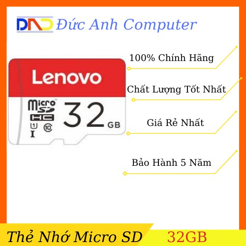 [Chuyên cam, cam hành trình] Thẻ nhớ 32GB Class 10 - Lenovo - Bảo hành 5 Năm