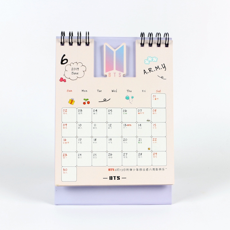 Lịch Để Bàn Hình Nhóm Nhạc Bts 2019