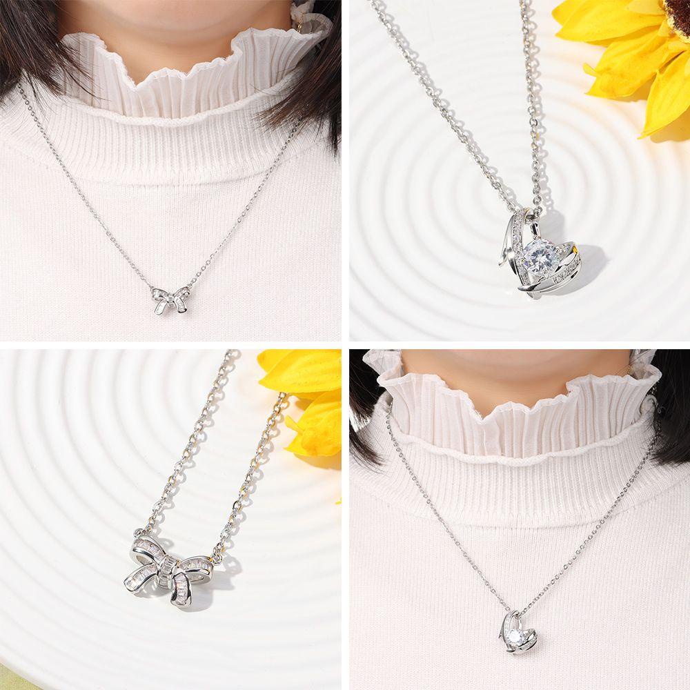 Vòng cổ Mạ Bạc 925 Đính Đá Sang Trọng Cho Cô Dâu