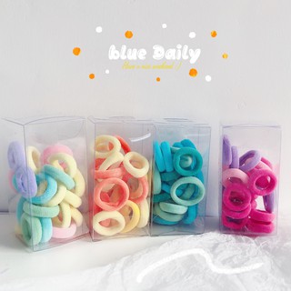 Hộp dây buộc tóc cao su co giãn màu trơn xinh xắn thời trang