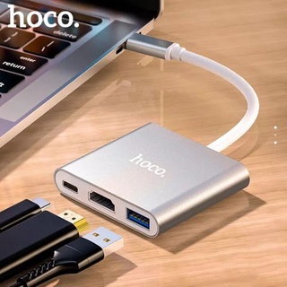 [Mã 254ELSALE giảm 7% đơn 300K] Cáp chuyển Hoco HB14 TYPE-C Sang 3 cổng HDMI và USB 3.0 và TYPE-C