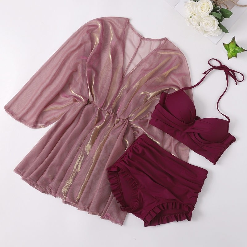 Set Bikini Hai Mảnh Kèm Áo Khoác Ngoài Quyến Rũ Cho Nữ | BigBuy360 - bigbuy360.vn