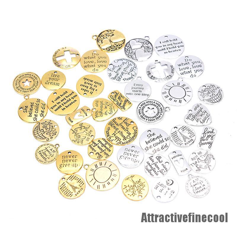 Set 20 Mặt Dây Chuyền Khắc Chữ Truyền Cảm Hứng Thời Trang