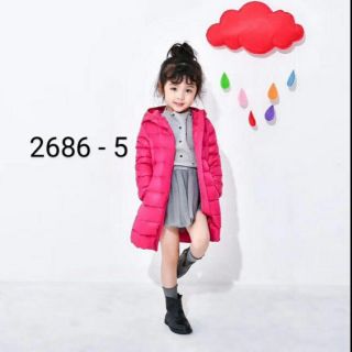 Áo phao lông vũ siêu nhẹ dáng dài cho bé