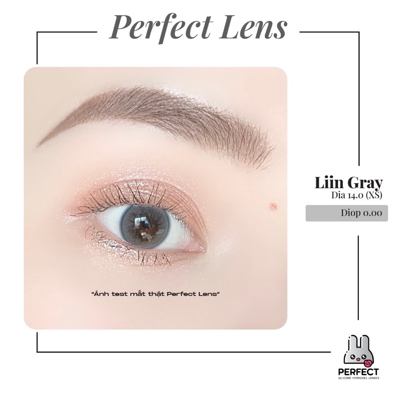 Lens Mắt , Kính Áp Tròng LIIN GRAY , KHÔNG ĐỘ , Dia 14.0 Cho Mắt Nhạy Cảm Giá Sale