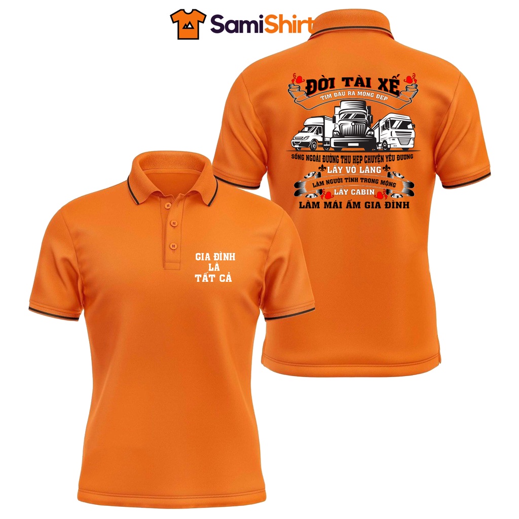 Áo Thun Logo Lái Xe Cổ Đứng Vải Cao Cấp Chất Liệu Poli Thoáng Mát