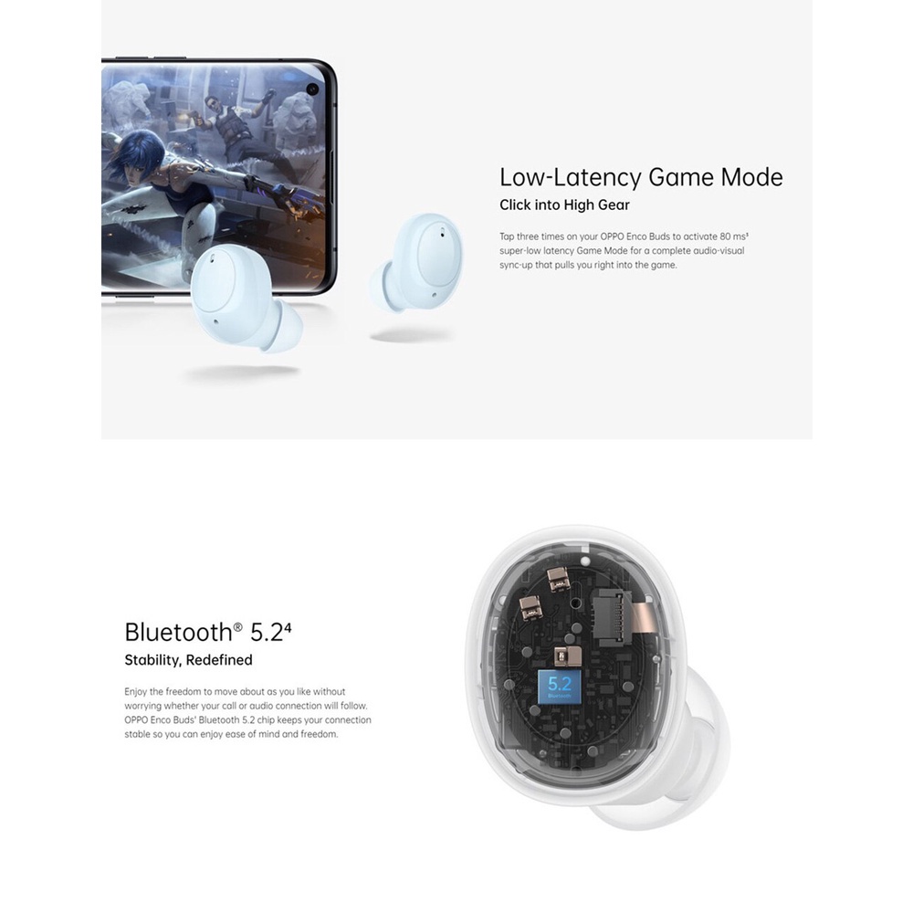Tai nghe không dây OPPO Enco Buds / Air 2i Lite Bluetooth 5.2 Tai nghe nhét tai Mini chống nước chống ồn thông minh