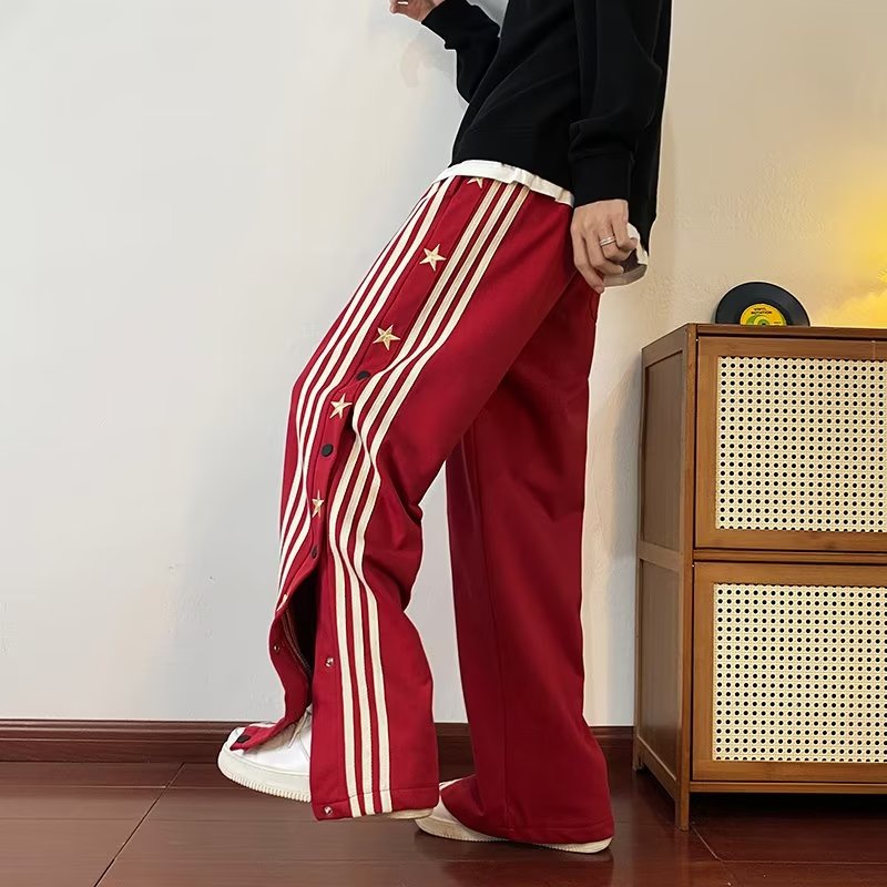 Quần ống rộng Họa Tiết Kẻ Sọc Thời Trang Phong Cách Hàn Quốc Cho Nam / Nữ