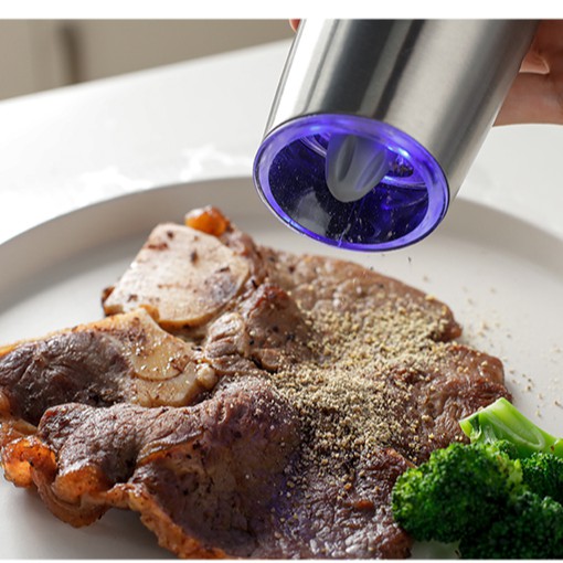 Máy xay tiêu cầm tay tự động, dùng pin, vỏ bằng thép không rỉ, bao gồm pin - Bảo hành 6 tháng