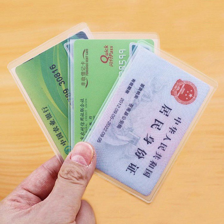 Bộ 8 vỏ bọc thẻ căn cước bằng lái thẻ tín dụng trong suốt tiện dụng (VBT08)
