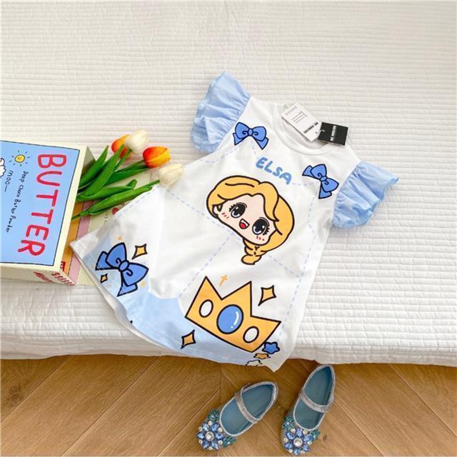 [Kacily]váy cho bé gái hình Elsa 1-8 tuổi，đầm bé gái Cotton xinh xắn áo bé gái（9-26kg）