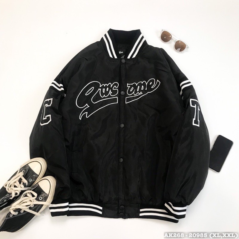 Áo Khoác Dù Nam Nữ Hàng QC Cao Cấp Bomber Dù Gió 2 Lớp Form Rộng Unisex Thêu QWSONE - AK2268