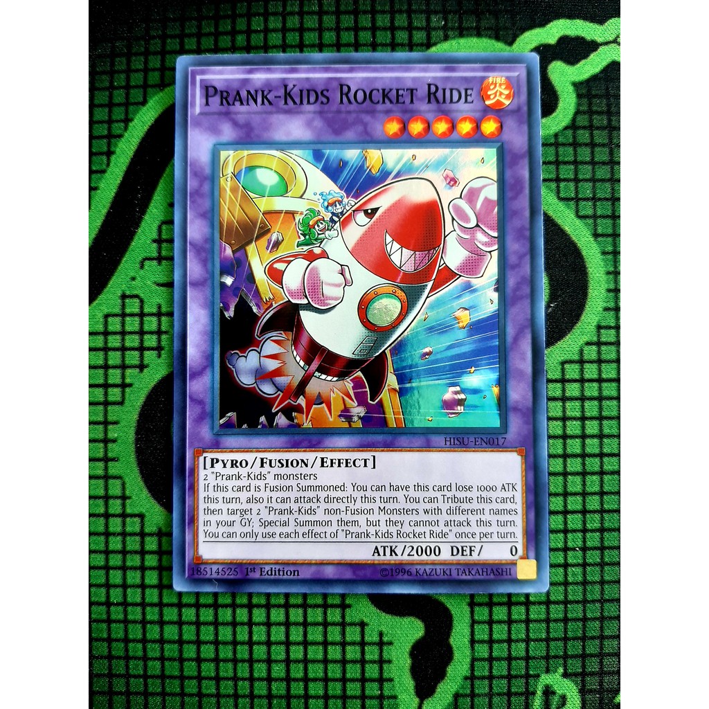 THẺ BÀI YUGIOH NEAR MINt -Prank-Kids Rocket Ride - HISU-EN017 - Super Rare 1st Edition