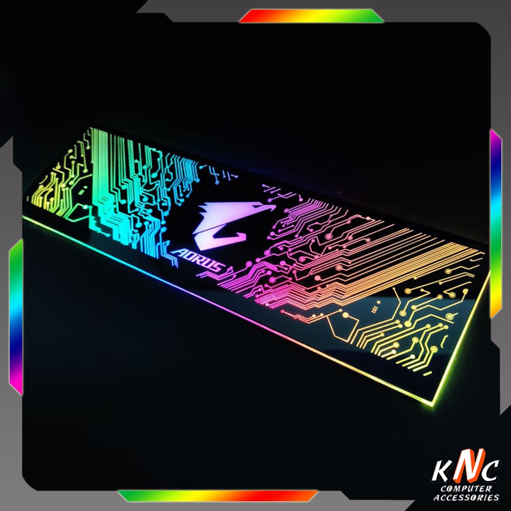 Tấm Che Hộp Nguồn PC Led 5v ARGB Họa Tiết Hình Mạch Điện Logo Aorus Đồng Bộ Màu Hub Coolmoon