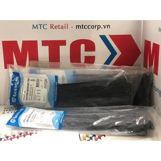 Túi 100 Dây thít, dây rút nhựa màu đen 300×4.8mm chống tia UV GT300STCBUV nhập khẩu Giantlok-Thái Lan