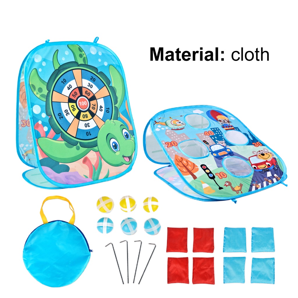 <Sabaya> 1 Set Sandbag Toy Cartoon Animal Pattern Parent-child Interaction Fabric Bean Bag Toss Game Toy for Outdoor