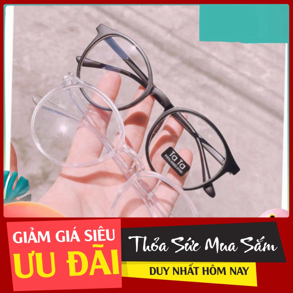 "CHÍNH HÃNG" MẮT KÍNH THỜI TRANG KÍNH GIẢ CẬN NGỐ TATA FORM TRÒN CÁ TÍNH ( TẶNG KÈM KHĂN LAU + HỘP)