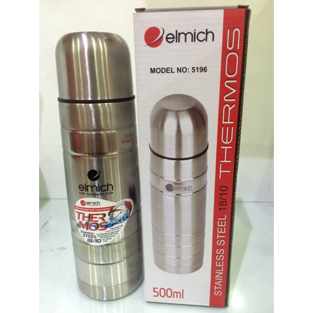 Bình giữ nhiệt Elmich Inox 304 El-5196 500ml , EL-5197 750 , EL-5198-1000ml Hàng nhập cộng hòa séc