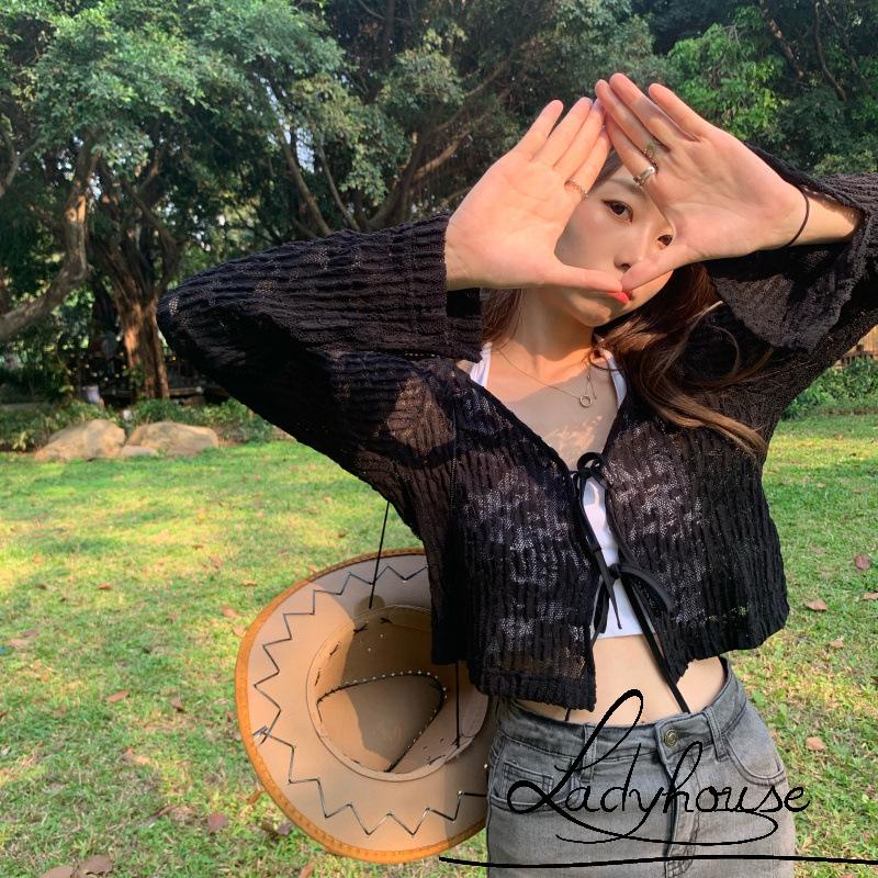 Áo Khoác Cardigan Cổ Chữ V Tay Dài In Họa Tiết Hoa Xinh Xắn Thời Trang Mùa Hè Cho Nữ