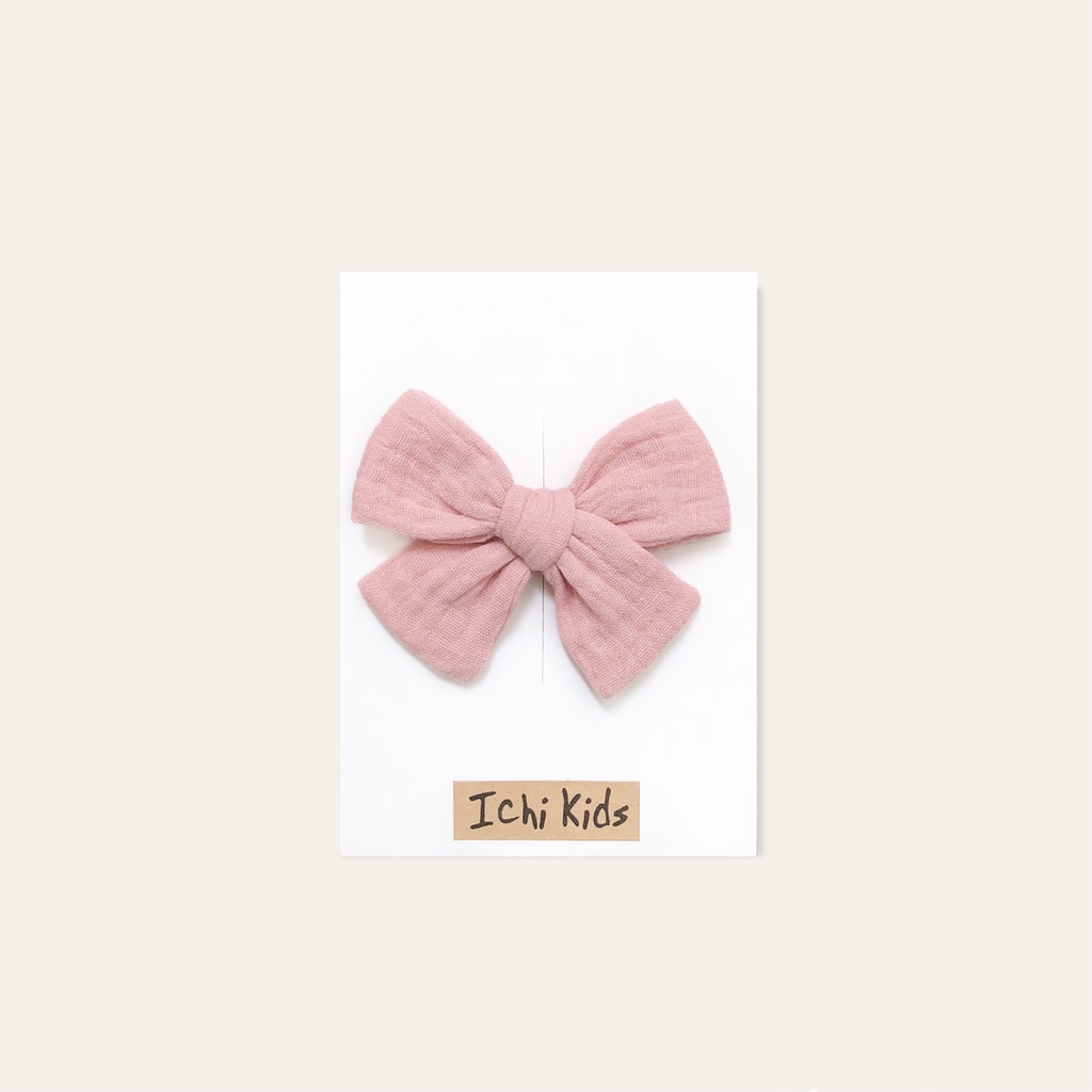 Băng đô hoặc kẹp nơ màu trơn cho bé