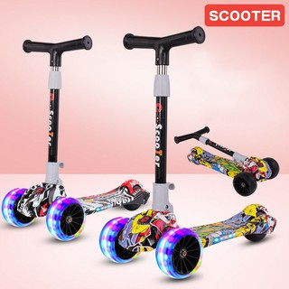[Clip + Ảnh Thật] Xe Scooter 3 bánh cho bé họa tiết Graffiti cực ngầu 2021