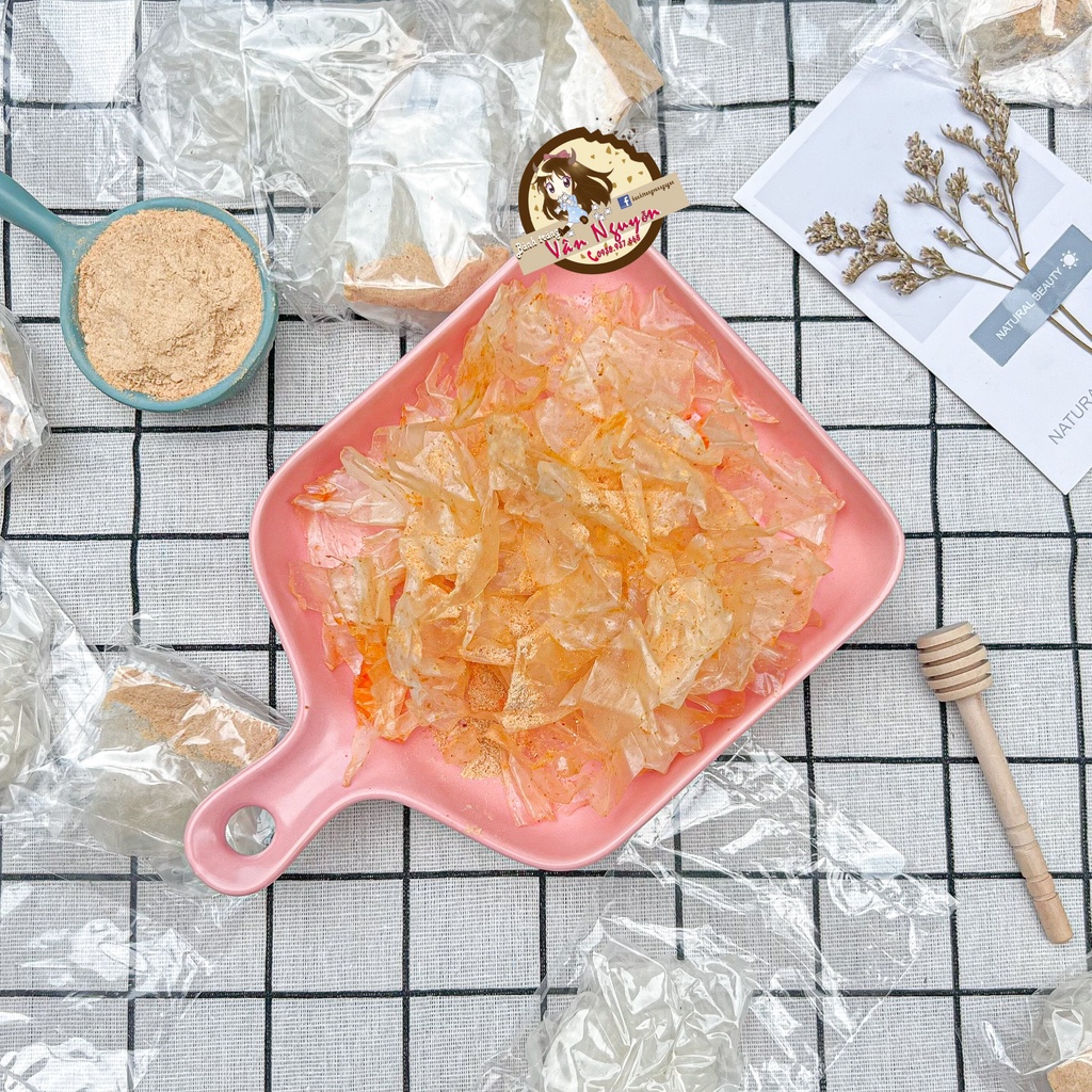 Bánh tráng phơi sương trộn muối nhuyễn tắc. Bánh tráng Vân Nguyễn