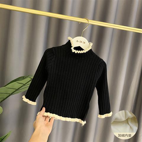 ❤Áo sweater Dệt Kim Tay Dài Cổ Cao Thời Trang Mùa Đông Cho Bé Gái