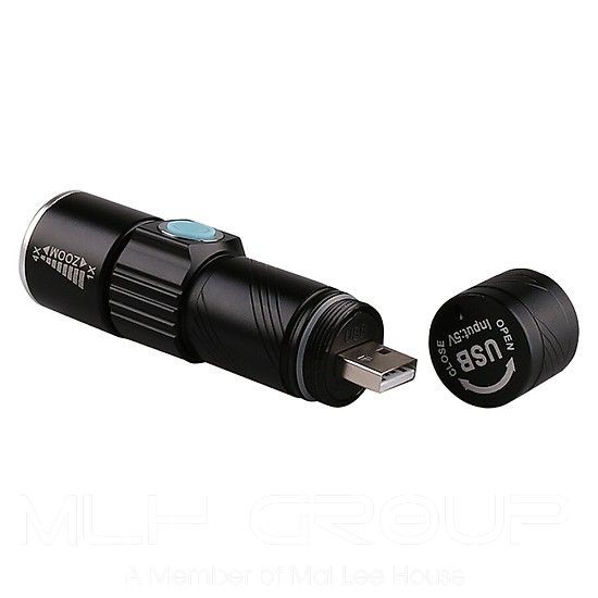 Đèn Pin Gắn Phía Trước Cho Xe Đạp Siêu Sáng Q5 Có Sạc Điện USB Chống Nước  MLH