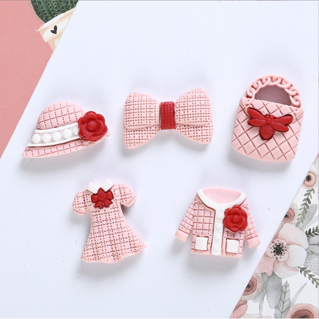 Charm mô hình mũ váy áo dễ thương cho bạn gái thích hợp trang trí vỏ ốp điện thoại, dán Jibbitz, kẹp tóc, DIY