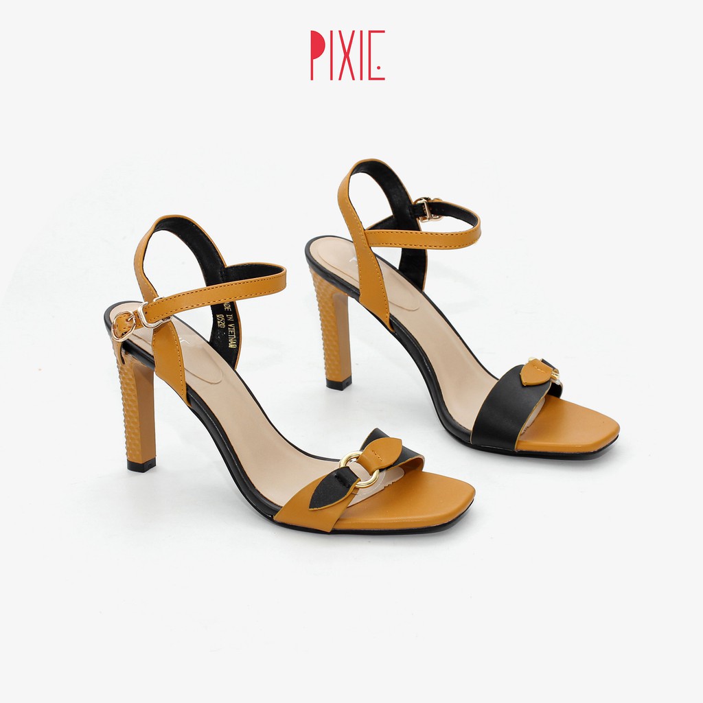 Giày Sandal Cao Gót 9cm Quai Phối Màu Pixie X545