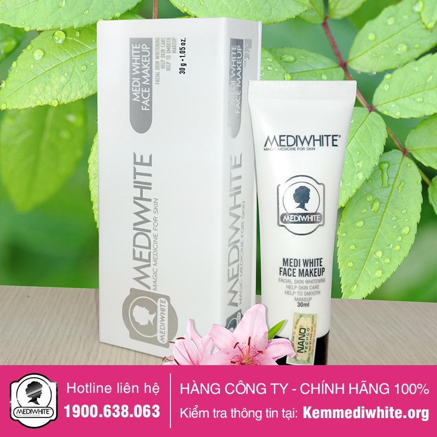Kem Trang Điểm Trắng Da Medi White Chính Hãng - Medi Face Makeup - Kem Trang Điểm Chống Nắng Trắng Da Medi White