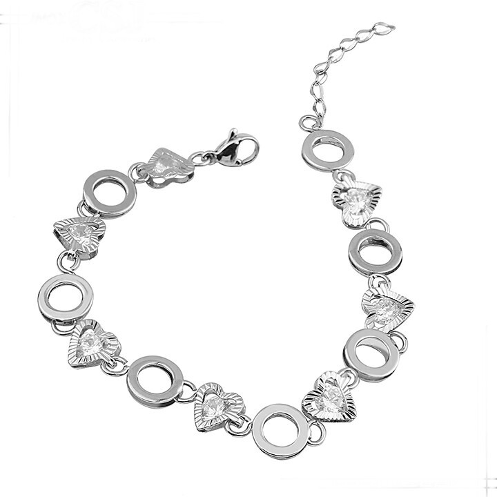 Lắc tay nữ nối hình tròn không đen không gỉ