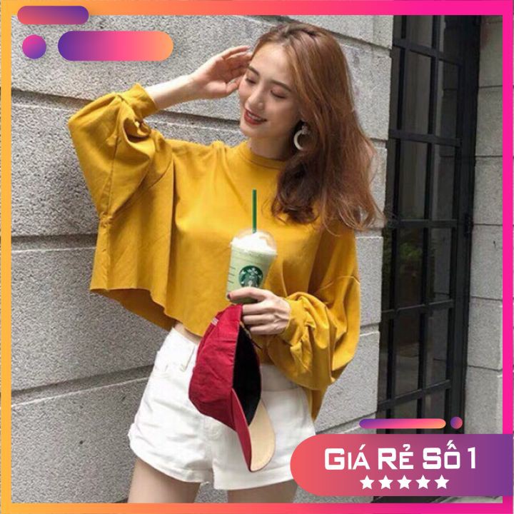 Áo Croptop Tay Phồng Dáng Rộng H&amp;Đ
