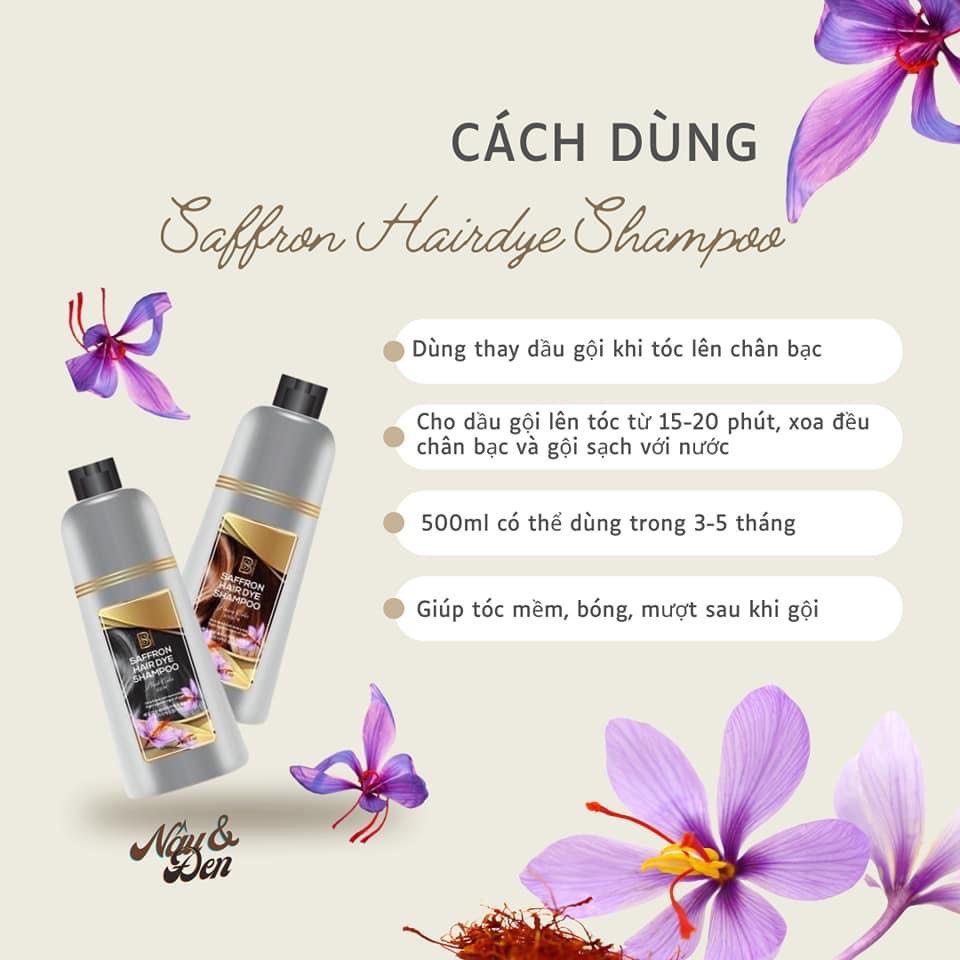 Dầu gội phủ bạc tóc Dầu gội nhuộm tóc bạc Dầu gội phủ bạc thảo mộc saffron