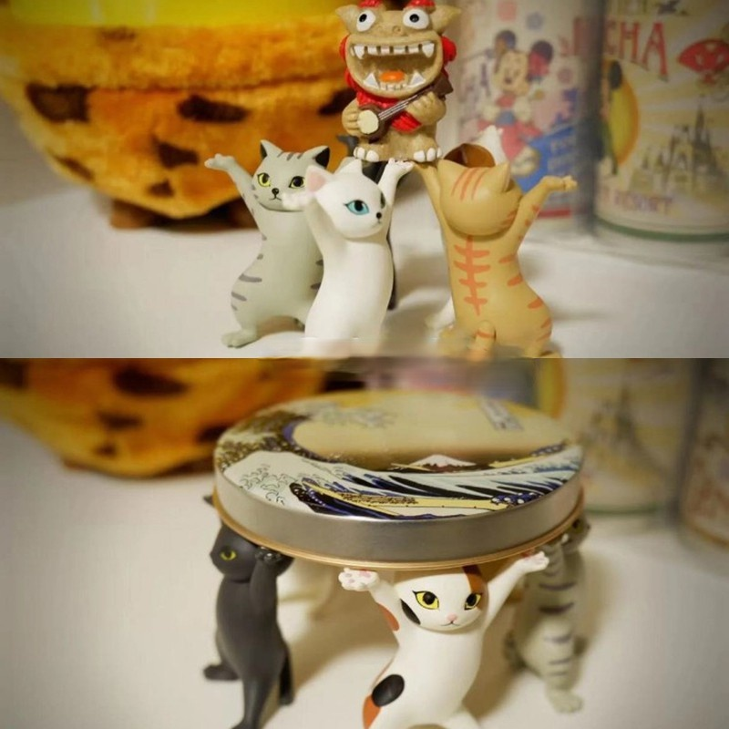 Bộ 5 ống cắm bút hình mèo dễ thương để bàn trang trí tiện dụng