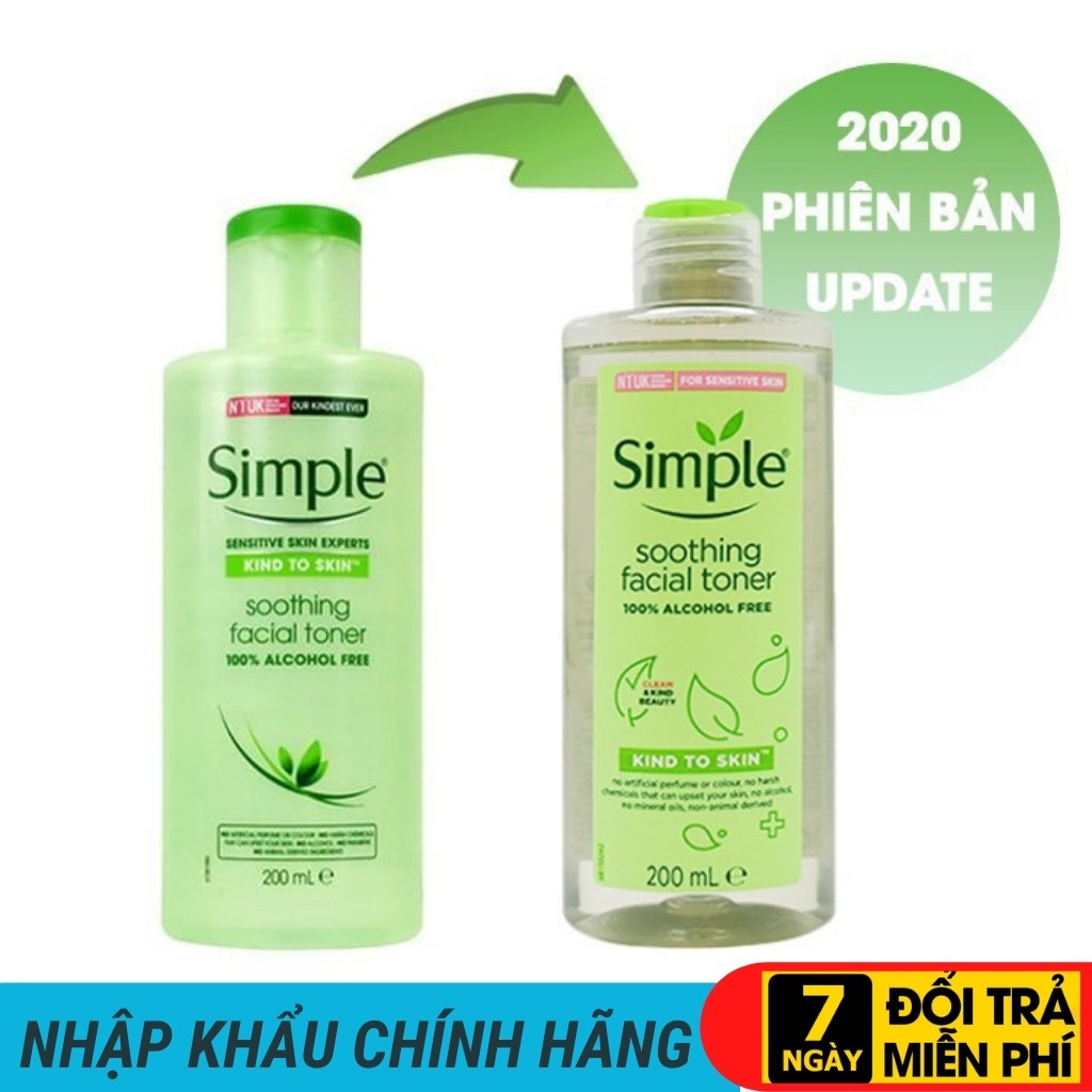 Nước hoa hồng Simple Kind To Skin Soothing Facial Toner da nhạy cảm 200ml - ZAVENCI Official | BigBuy360 - bigbuy360.vn