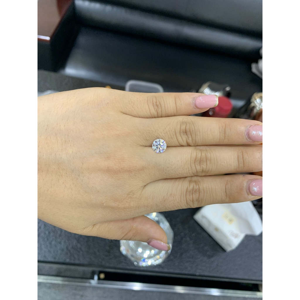 Kim cương nhân tạo Moissanite trắng tròn 5li