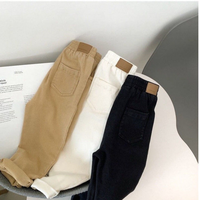 Quần Kaki Nâu/Trắng Cho Bé