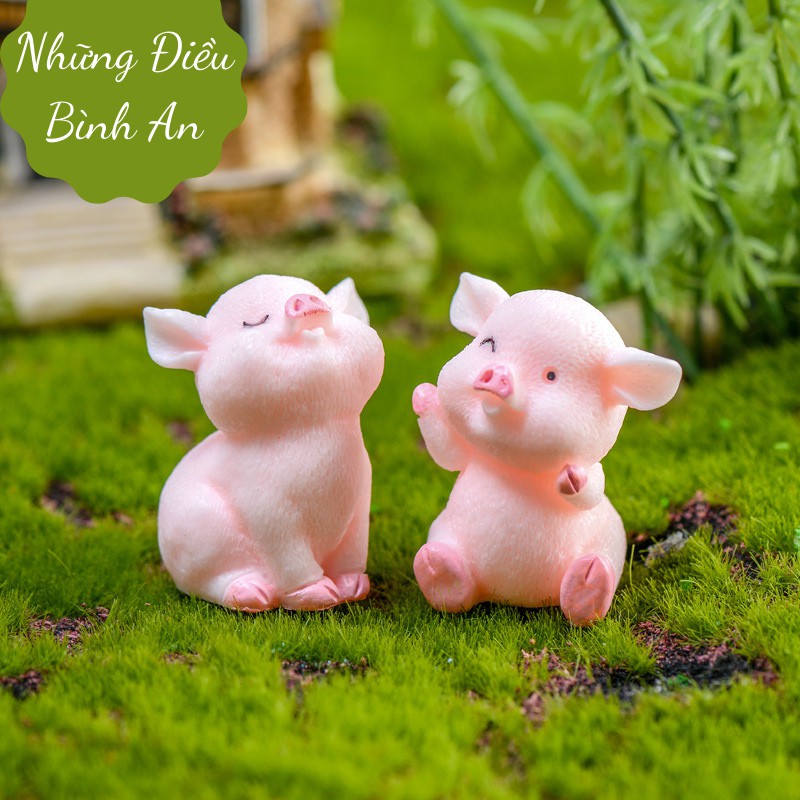 Tượng heo con trang trí ô tô, bàn làm việc, bánh kem đáng yêu dễ thương 💕FREESHIP 50k💕 Những Điều Bình An