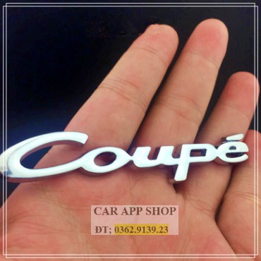 Logo Miếng dán chữ nổi Coupe chất liệu hợp kim không rỉ gắn ô tô