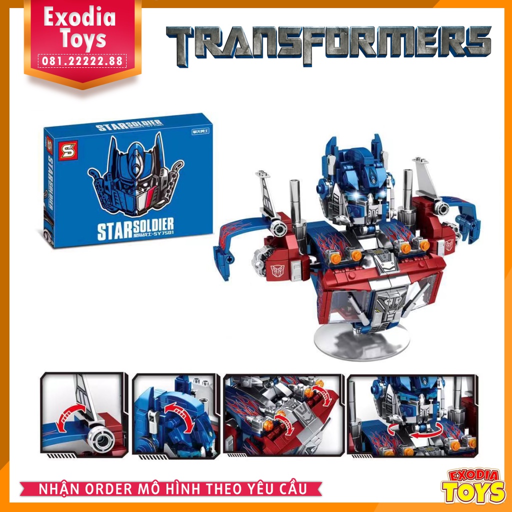 Xếp hình Transformer Robot Đại Chiến Optimus Prime - Đồ Chơi Lắp Ghép Sáng Tạo - SY7501