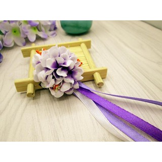 Cài tóc cổ trang bông hoa lụa rơi dài cosplay
