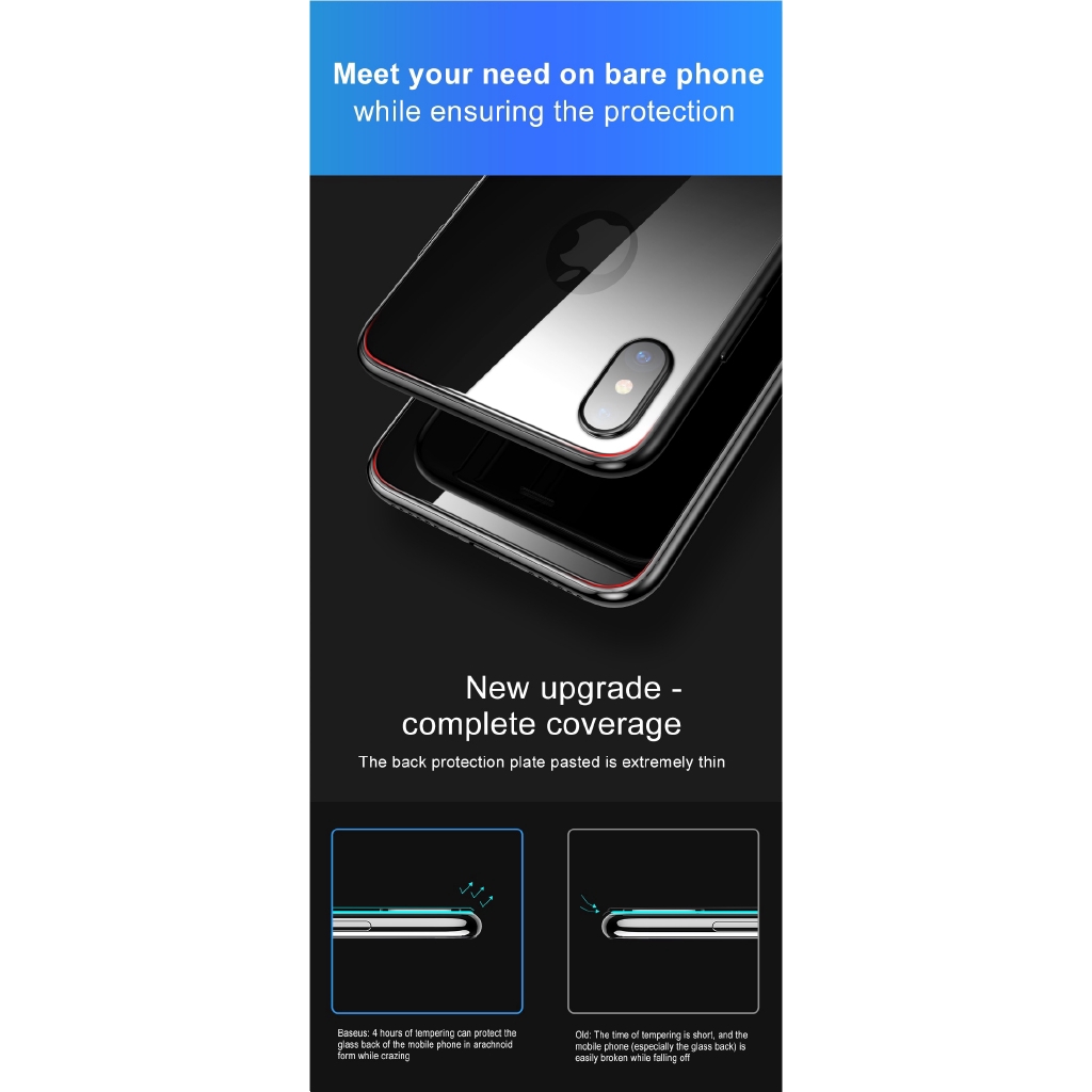 Kính cường lực bảo vệ lưng điện thoại cho iPhone 11 Pro X XS Max XR 7 8 Plus