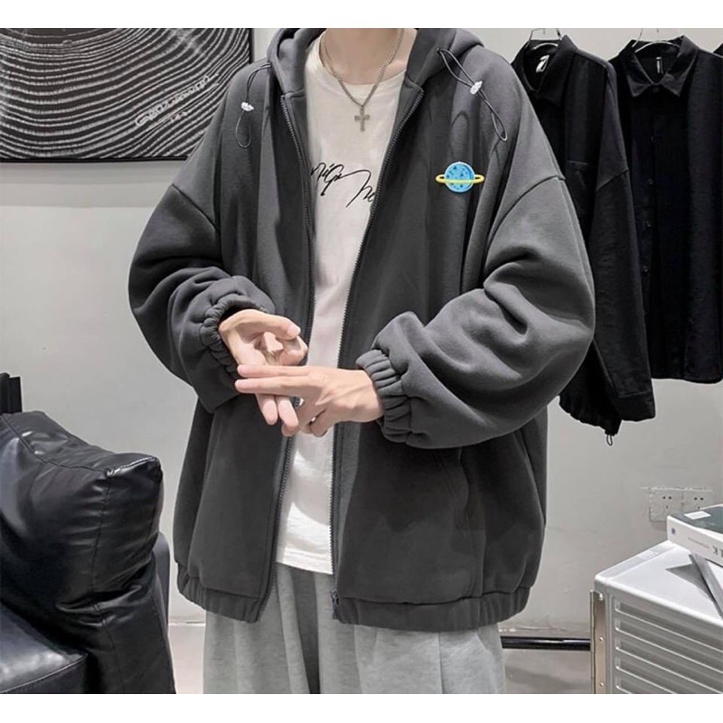 Áo khoác nỉ lót bông Hành tinh unisex | BigBuy360 - bigbuy360.vn