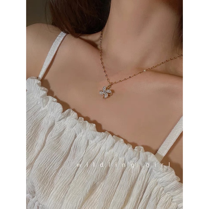 vòng cổ Nữ Mặt Cối Xay Gió Xoay Được Phong Cách Mới