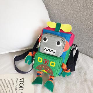 Túi Đeo Chéo Canvas Hình Robot Hoạt Hình Thời Trang Cho Nữ