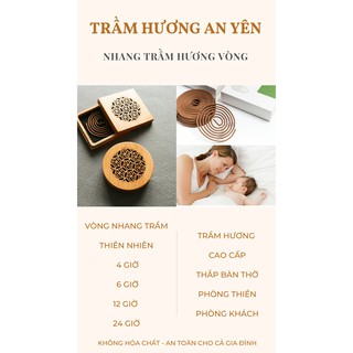 Nhang Vòng, Khoanh Trầm Hương Thiên Nhiên Thắp 4 Giờ