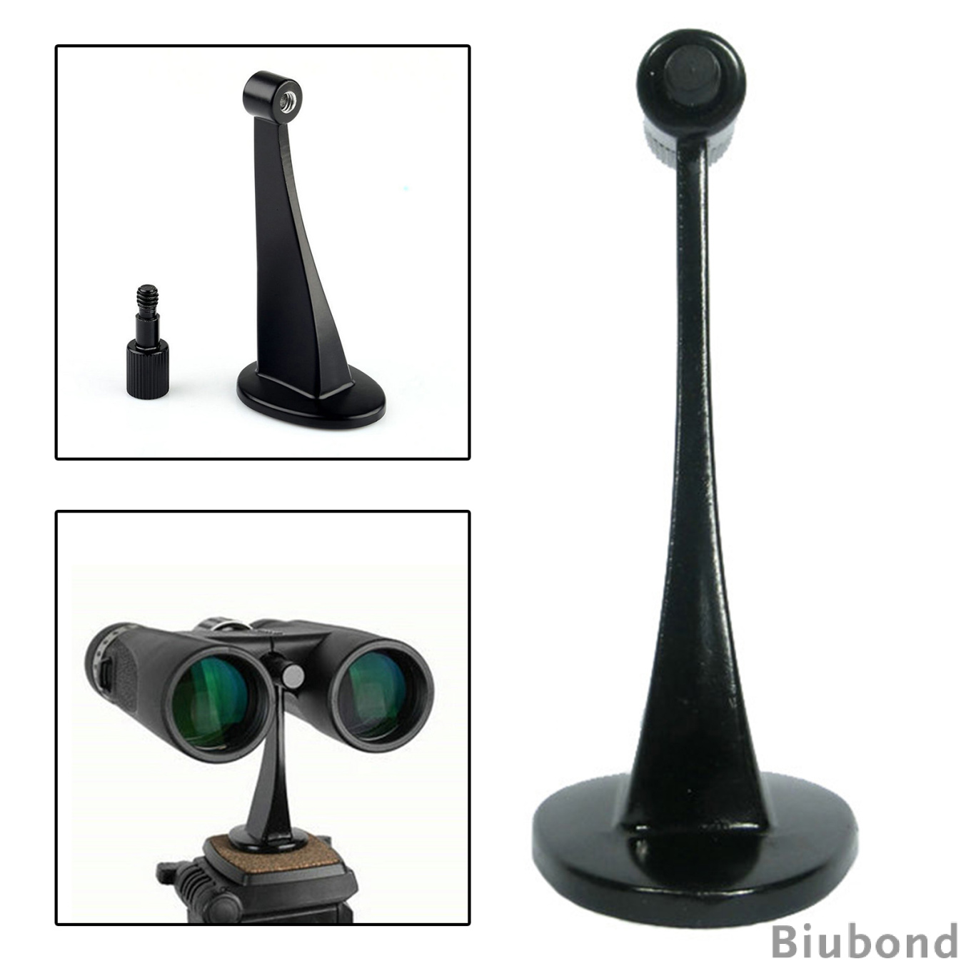 Binoculars Spotting Tripod Adapter Mount Connector 1/4\'\' Thread Bird Wathcing Black